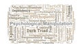 Psychological Manipulation Word Cloud. Core Terms in Behavioral Control and Influence Royalty Free Stock Photo