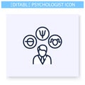 Psychological problem line icon. Editable