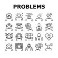 Psychological Problems Collection Icons Set Vector