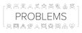 Psychological Problems Collection Icons Set Vector .