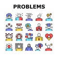 Psychological Problems Collection Icons Set Vector