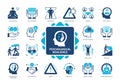 Psychological Resilience solid icon set