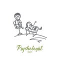 Psychologist concept. Hand drawn isolated vector Royalty Free Stock Photo