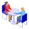 Psychologist consultation icon, isometric style