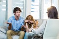 Psychologist helping a couple with relationship difficulties Royalty Free Stock Photo