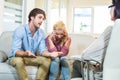 Psychologist helping a couple with relationship difficulties Royalty Free Stock Photo