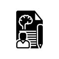 Black solid icon for Psychologist, psych and brain Royalty Free Stock Photo