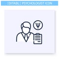 Psychologist line icon. Editable illustration