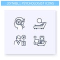 Psychologist line icons set. Editable