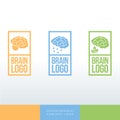 Psychologist logo emblem. Brain color logos. Set of psychology emblems.