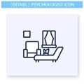 Psychologist office line icon. Editable