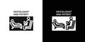 psychologist and patient icon Flat vector set outline Royalty Free Stock Photo