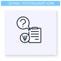 Psychologist questions line icon. Editable Royalty Free Stock Photo