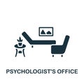 Psychologist'S Office icon. Monochrome simple Psychology icon for templates, web design and infographics Royalty Free Stock Photo