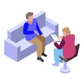 Psychologist treatment icon, isometric style