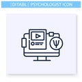 Psychology blog line icon. Editable illustration