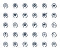 Psychology, Brain Activity and Processes Related Icon Set