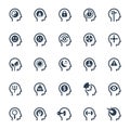 Psychology, Brain Activity and Processes Related Icon Set
