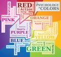 The Psychology of Colors Word Cloud - Basic Colors Meaning Royalty Free Stock Photo