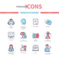 Psychology concept - line design style icons set