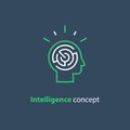 Psychology concept logo, strategy game icon, emotional intelligence Royalty Free Stock Photo