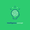 Psychology concept logo, strategy game icon, emotional intelligence Royalty Free Stock Photo