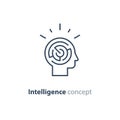 Psychology concept logo, strategy game icon, emotional intelligence Royalty Free Stock Photo