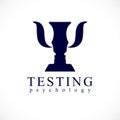 Psychology conceptual logo or icon created with man and woman face profiles in a shape of Greek Psi symbol. Royalty Free Stock Photo
