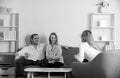Psychology, family mental therapy, psychologist with couple at psychotherapy session on psychological consultation Royalty Free Stock Photo