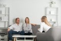 Psychology, family mental therapy, psychologist with couple at psychotherapy session on psychological consultation Royalty Free Stock Photo