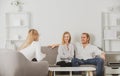 Psychology, family mental therapy, psychologist with couple at psychotherapy session on psychological consultation Royalty Free Stock Photo