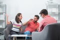 Psychology, family mental therapy, psychologist with couple at psychotherapy session on psychological consultation Royalty Free Stock Photo