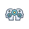 Color illustration icon for Psychology, psychics and mind Royalty Free Stock Photo