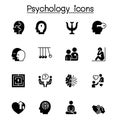 Psychology icons set vector illustration graphic design solid style