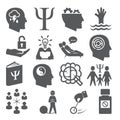 Psychology icons set on white background