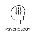 psychology line icon. Element of medicine icon with name for mobile concept and web apps. Thin line psychology icon can be used Royalty Free Stock Photo