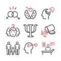 Psychology line icons set. Conceptual signs. Vector illustration