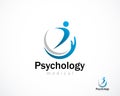psychology logo creative people care health yoga hand creative concept Royalty Free Stock Photo