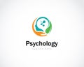 psychology logo science health care hand nature leave brain tech