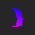 Psychology logo. Two male profile