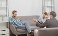 Psychology, mental family therapy, psychologist with couple at psychotherapy session on psychological consultation Royalty Free Stock Photo