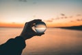 The psychology of the mind concept with glass ball