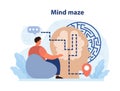 Psychology. Mind maze. Labyrinth in mind. Thinking, decision making