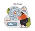 Psychology. Mind maze. Labyrinth in mind. Thinking, decision making