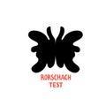 Psychology. Rorschach test. Psychotherapy and psychological services, rorschach test inkblots. Doodle style flat vector