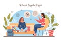 Psychology school course. School psychologist consultation. Mental