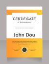 Psychology student achievement certificate design template