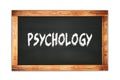 PSYCHOLOGY text written on wooden frame school blackboard