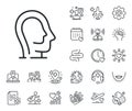 Psychology therapy line icon. Mental health sign. Online doctor, patient and medicine. Vector