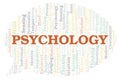 Psychology typography word cloud create with the text only. Royalty Free Stock Photo